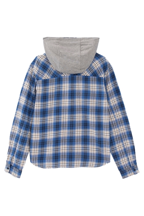 BOYS' BLUE CHECK SHIRT WITH DETACHABLE HOOD 2