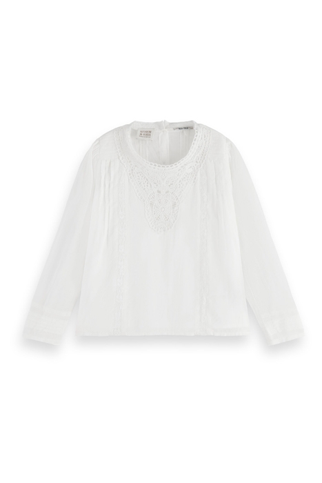 DELICATE LACE DETAIL LONG-SLEEVED TOP OFF WHITE 1