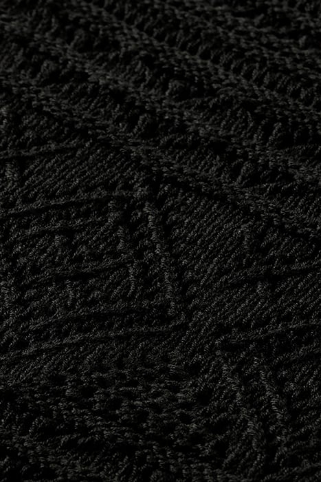 POINTELLE CROP KNITTED VEST BLACK 3