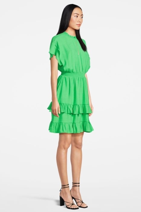 EASY FITTED SMOCKED MINI DRESS BRIGHT PARAKEET 4