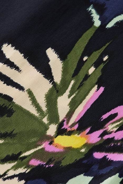 GIA - MID RISE WIDE LEG PRINTED SILKY TROUSERS ASTER BLACK 3