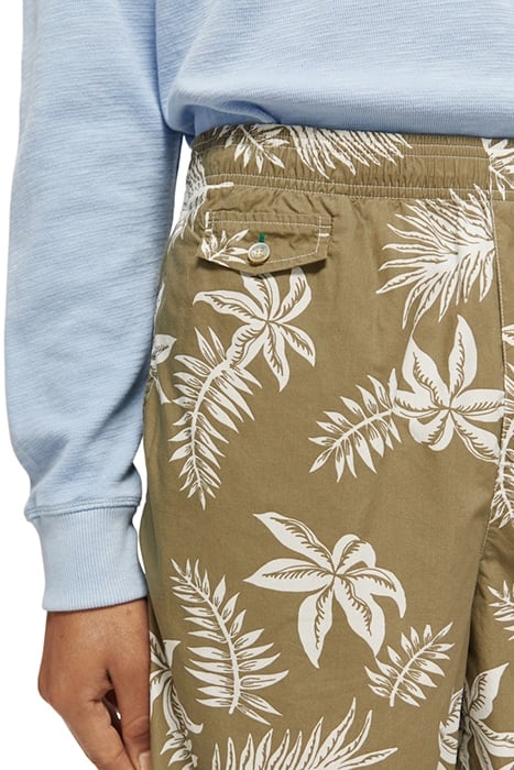 SEASONAL RELAXED STRAIGHT - PRINTED POPLIN BERMUDA KHAKI LEA 7