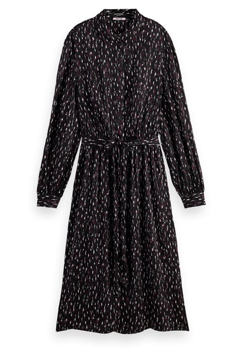 RELAXED FIT SHIRT DRESS IN VISCOSE JACQUARD IKAT RAIN 1