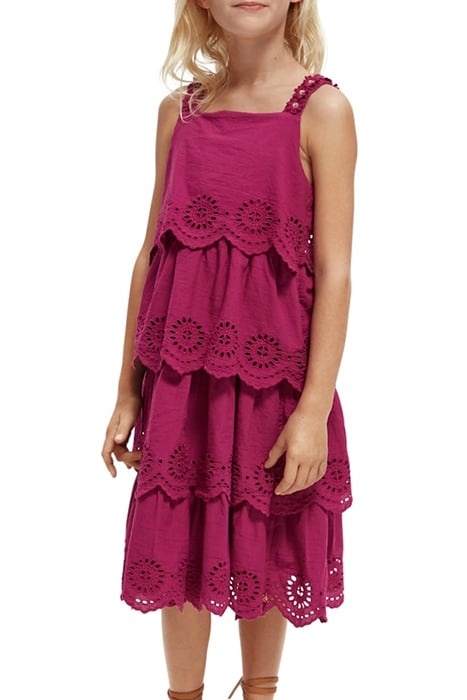 LAYERED BRODERIE ANGLAISE MIDI DRESS DAHLIA 3