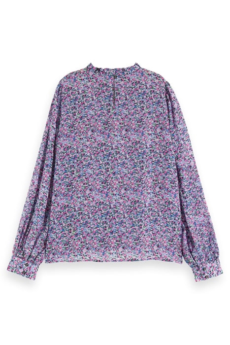 PINTUCK BLOUSE WITH RUFFLE COLLAR ROSARIA PURPLE 2