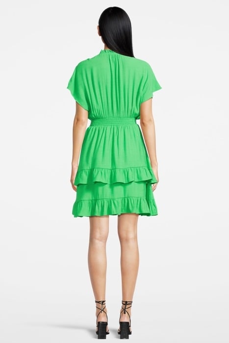 EASY FITTED SMOCKED MINI DRESS BRIGHT PARAKEET 3