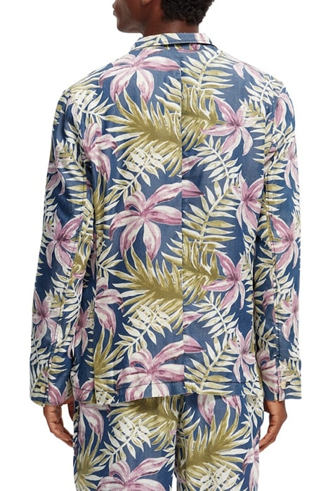 UNCONSTRUCTED PRINTED TENCEL™ BLAZER COMBO A 4