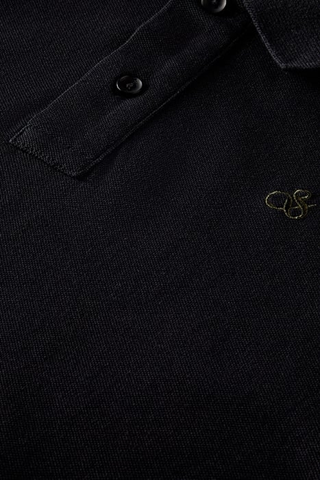 ESSENTIALS - ORGANIC COTTON PIQUE POLO BLACK 3