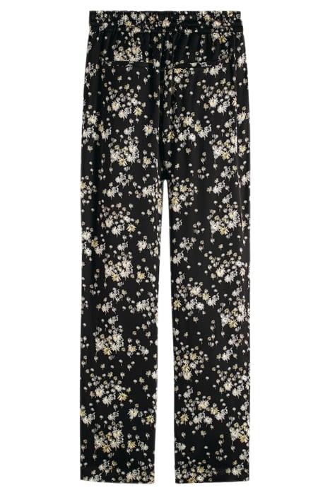 NINA - MID RISE TAPERED PRINTED SILKY TROUSERS DANDELION BLA 2