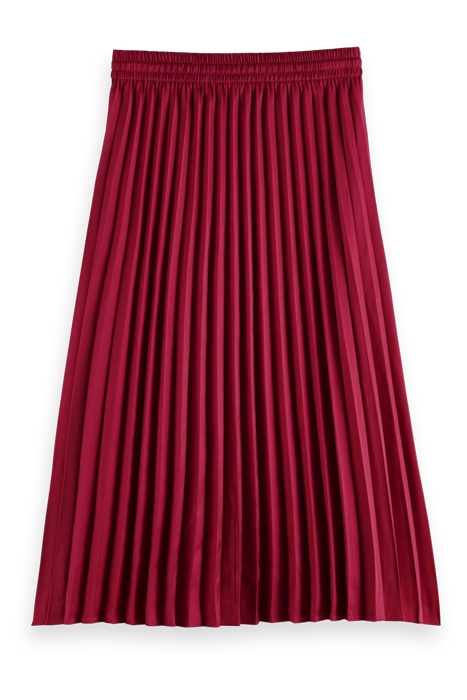 MID LENGTH PLISSÉE SKIRT IN RECYCLED POLYESTER CHERRY PIE 2