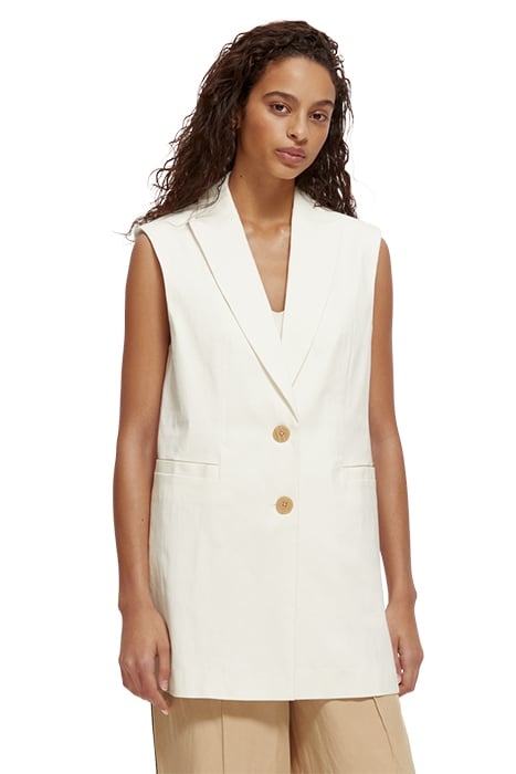 LONGER LENGTH SUMMER GILET OFF WHITE 3