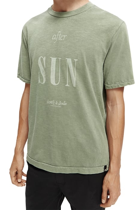 SLUB-JERSEY ARTWORK T-SHIRT IN ORGANIC COTTON KHAKI 6