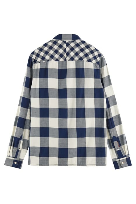 INDIGO CHECKED 1 POCKET WORKWEAR REGULAR FIT SHIRT COMBO A 8