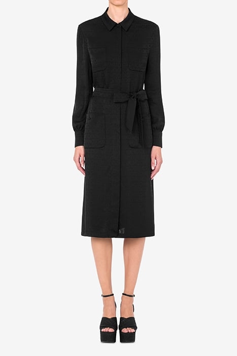 SHIRT DRESS IN ALLOVER LOGO TWILL BLACK 1