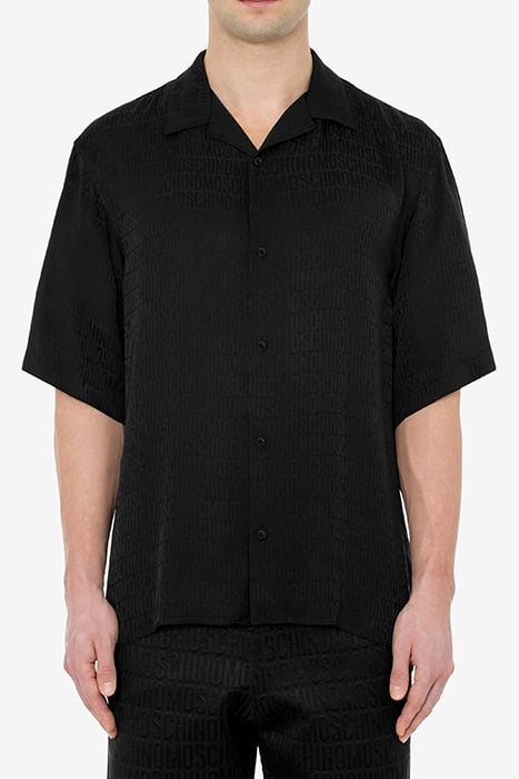 ALLOVER LOGO JACQUARD TWILL SHIRT BLACK 1
