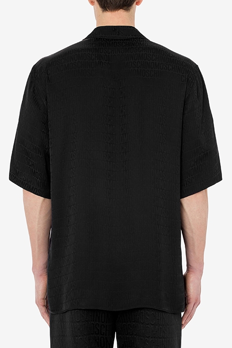ALLOVER LOGO JACQUARD TWILL SHIRT BLACK 2