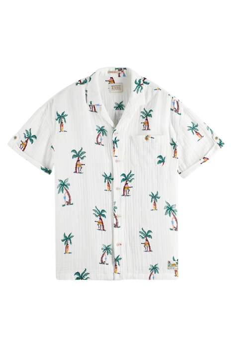 SHORT SLEEVE BONDED & PRINTED SHIRT IN RELAXED FIT MULTI GUI 1