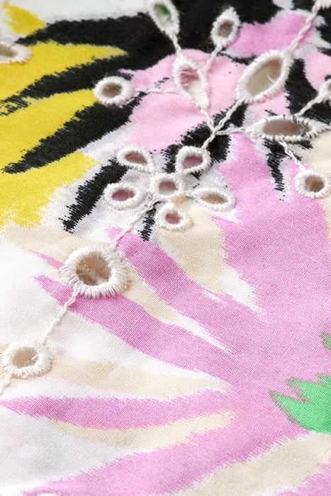 RUCHED FRONT FLUTTER SLEEVE TOP ASTER WHITE 3