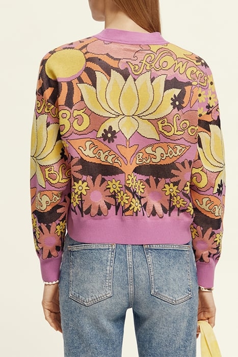 FLOWER JACQUARD CARDIGAN ORCHID PINK 3