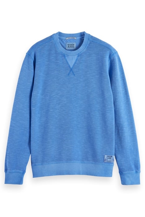 GARMENT-DYED STRUCTURED SWEATSHIRT TILE BLUE 1
