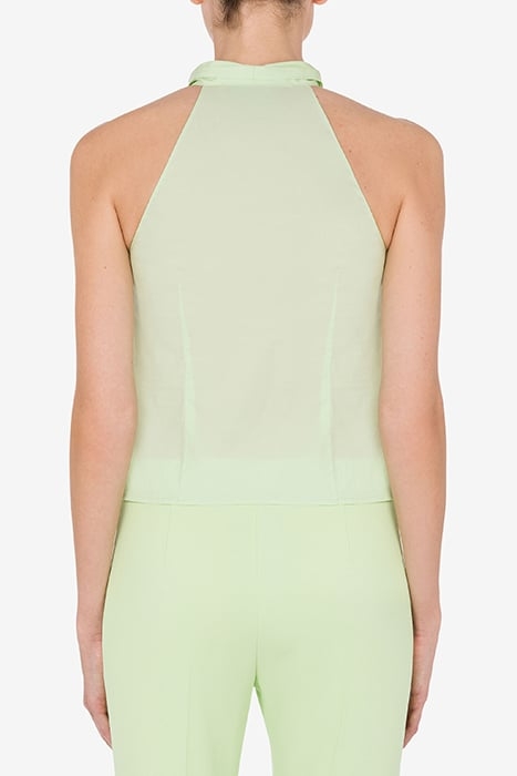 60'S STRETCH COTTON POPLIN TOP GREEN 2