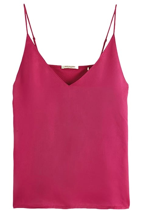 WOVEN/JERSEY V-NECK TANK CHERRY PIE 1