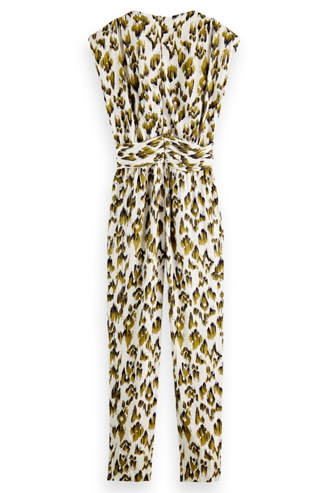 JUMPSUIT WITH KNOTTED BELT BRUSHED IKAT ARMY GREEN 8