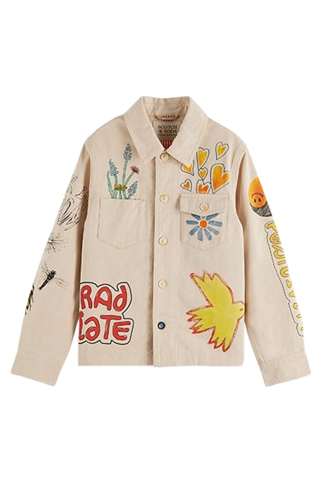 COLOURFUL PLACED ARTWORKS OVERSHIRT SAND 1