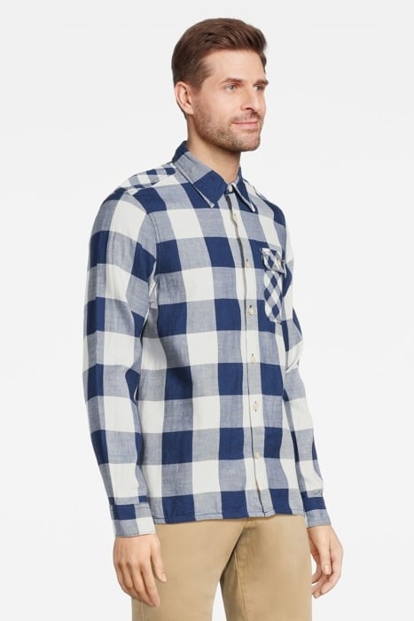 INDIGO CHECKED 1 POCKET WORKWEAR REGULAR FIT SHIRT COMBO A 4