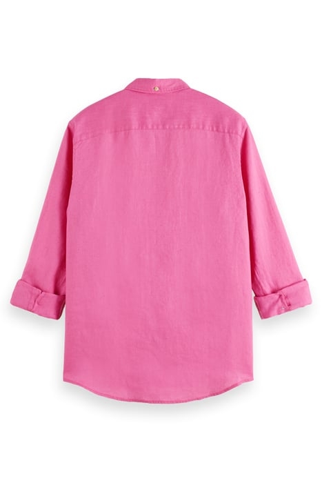 LINEN SHIRT WITH SLEEVE ROLL-UP CERISE 7