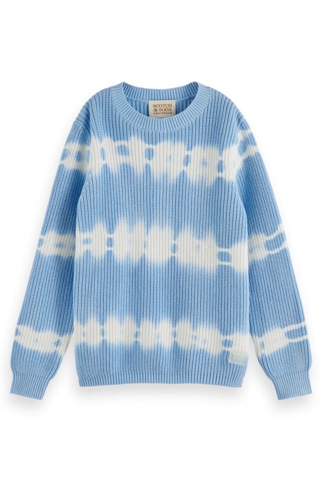 TIE-DYED WASHING CREWNECK PULLOVER IN ORGANIC COTTON CORNFLO 1