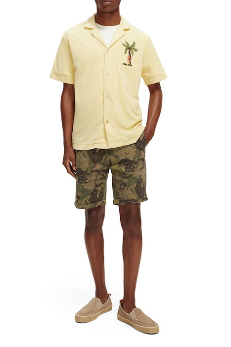 TOWELING SHIRT WITH EMBROIDERY AT CHEST BANANA 4