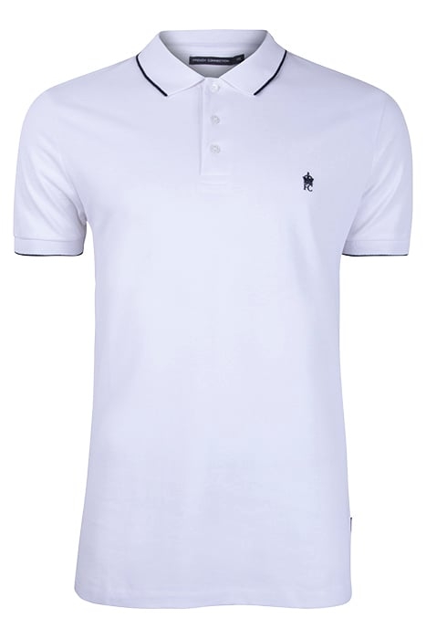 TIPPED PIQUE POLO WHITE / MARINE 1