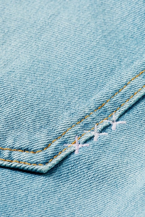 THE BREAK PAPER BAG SKIRT — LAVA BLUE 8