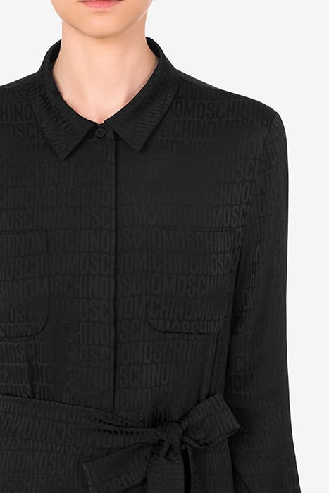 SHIRT DRESS IN ALLOVER LOGO TWILL BLACK 4