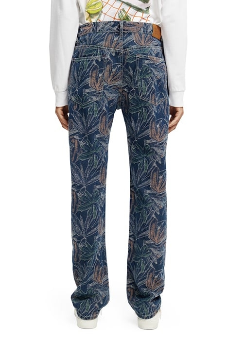 THE VERVE FLORAL JACQUARD DENIM WORKWEAR PANT INDIGO JACQUAR 3