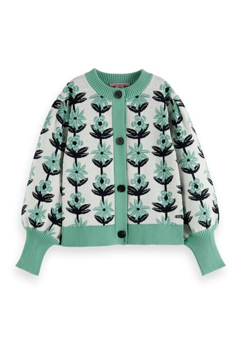 INTARSIA FLOWER CARDIGAN FLOWER INTARSIA 1