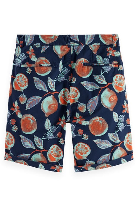 STUART- PRINTED PIMA COTTON CHINO SHORT NAVY FRUITS AOP 2