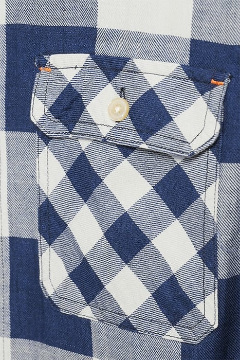 INDIGO CHECKED 1 POCKET WORKWEAR REGULAR FIT SHIRT COMBO A 6