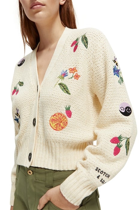 EMBROIDERED CARDIGAN VANILLA WHITE 5
