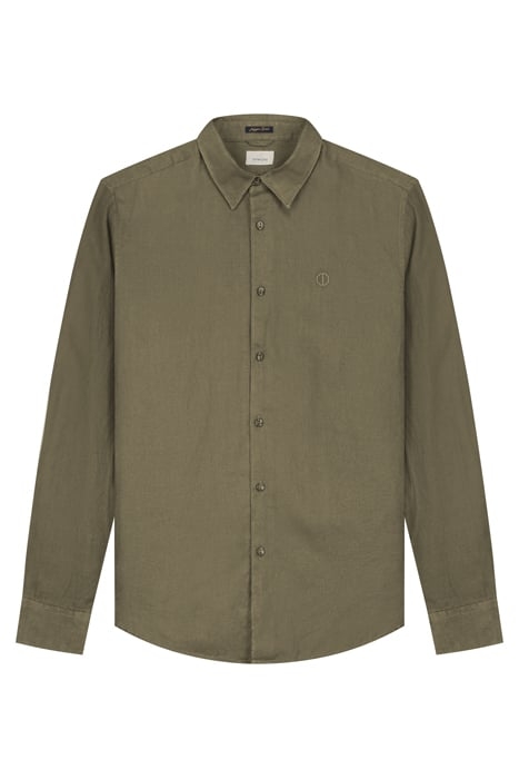 BASIC SHIRT LINEN ARMY GREEN 3