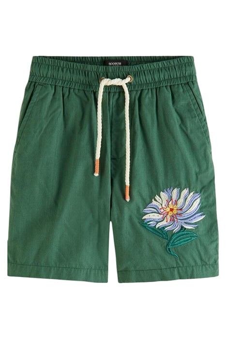 SAKURA ARTWORK SHORT IN COTTON-KAPOK BLEND MILITARY 1