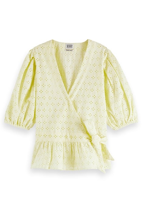 BRODERIE WRAP-OVER TOP LEMON 1