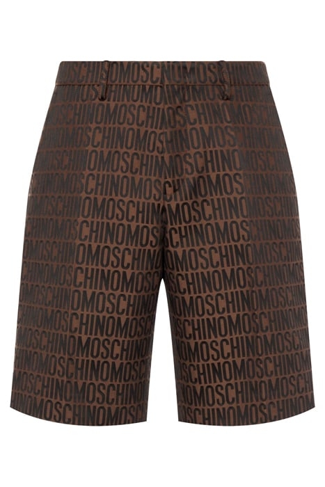 ALLOVER LOGO JACQUARD NYLON SHORTS DARK BROWN 3