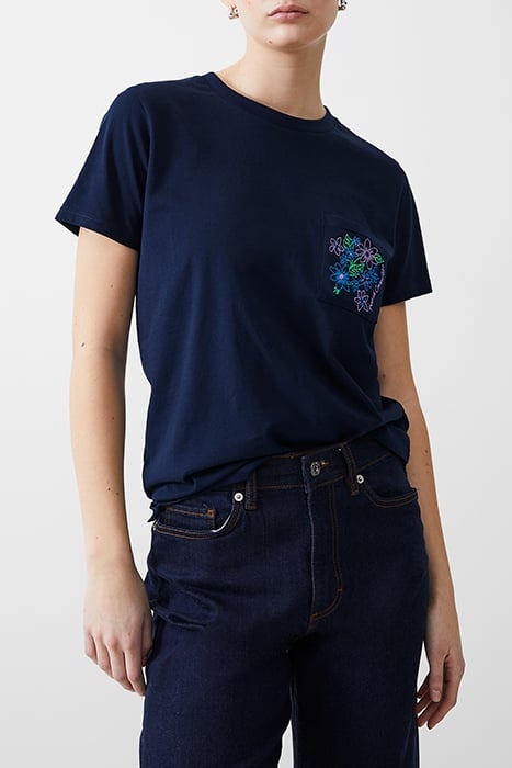 FC FLOWER EMBROIDERED TEE DK NAVY 1