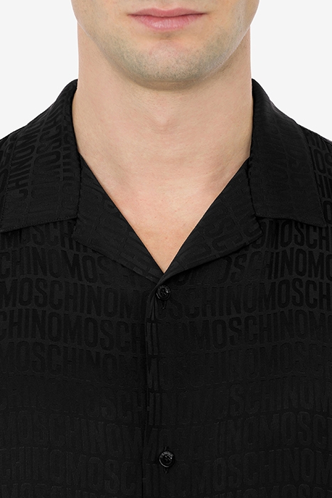 ALLOVER LOGO JACQUARD TWILL SHIRT BLACK 4