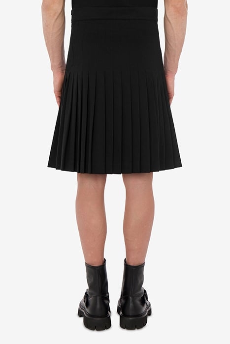 PLEATED SKIRT IN STRETCH GABARDINE BLACK 2