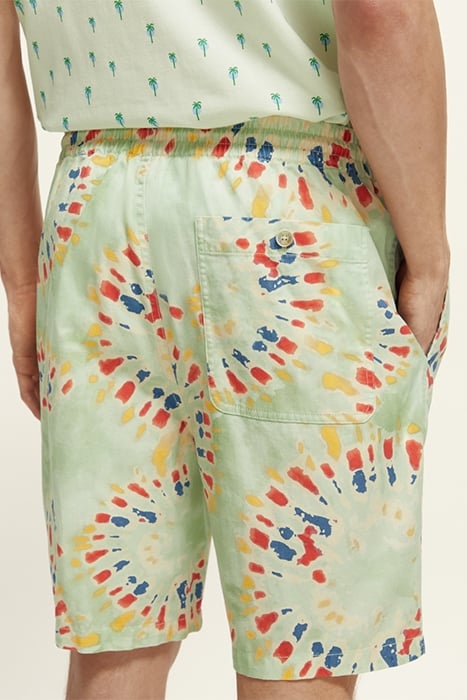 FAVE- PRINTED BERMUDA SHORT MINT FLOWER TIE DYE 6