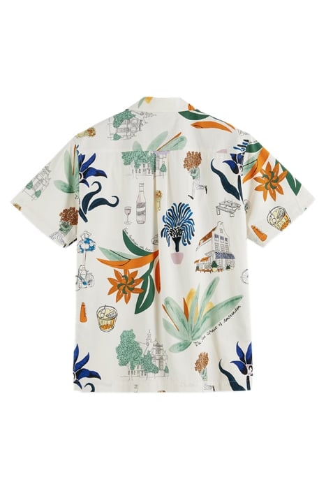 ALLOVER PRINTED SHORT-SLEEVED CAMP SHIRT COMBO C 7