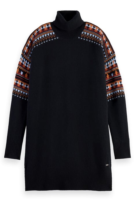 ROLL NECK KNITTED DRESS BLACK SKY 1